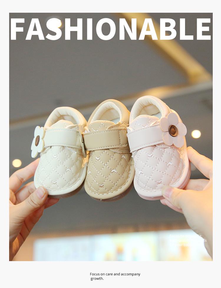 Infant Soft Sole Princess Squeaky Walking Shoes - Spring & Autumn Velcro Baby Girls' Shoes