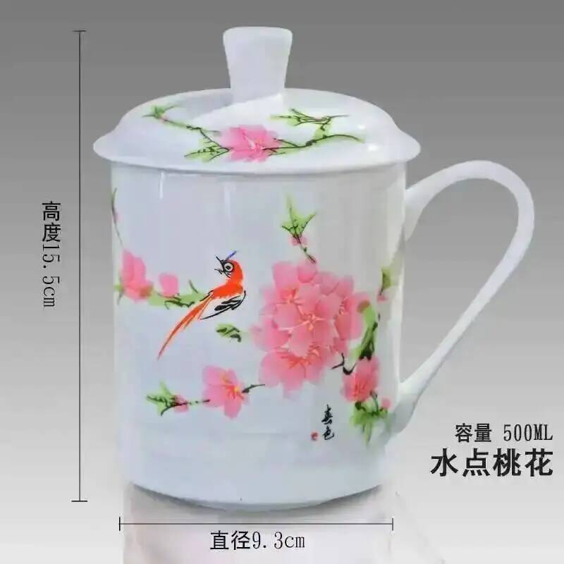 500Ml Chinese Style Bone China Jingdezhen Blue And White Porcelain Tea Cup Office Drink Cup Travel Teaware
