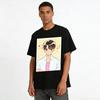 Anime Style Handsome Boy Print Casual Top Trendy Loose Fit Unisex Short Sleeve T-Shirt Pure cotton T-shirt