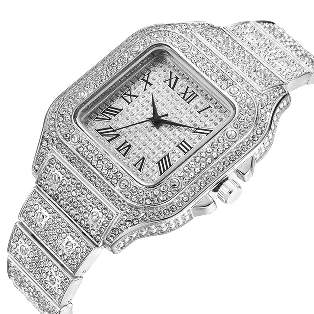 Montres de Luxe Hommes Femmes Diamant Montre Dorée Montre-bracelet Dame Montres Bracelet Strass de Luxe Unisex Montre Femme Nouvelle 2024