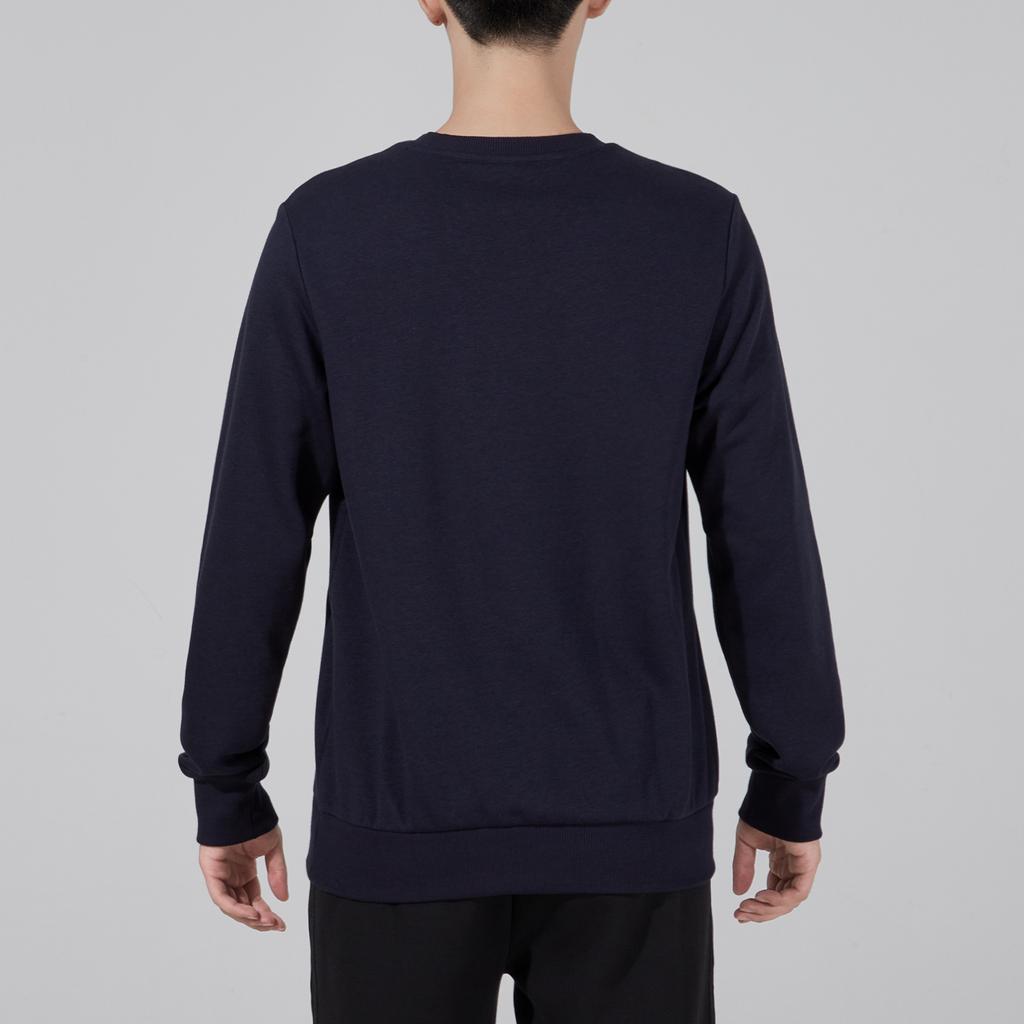 Adidas Embroidered Logo Loose Knit Pullover Sweatshirt Men Sweatshirt Blue GK9118