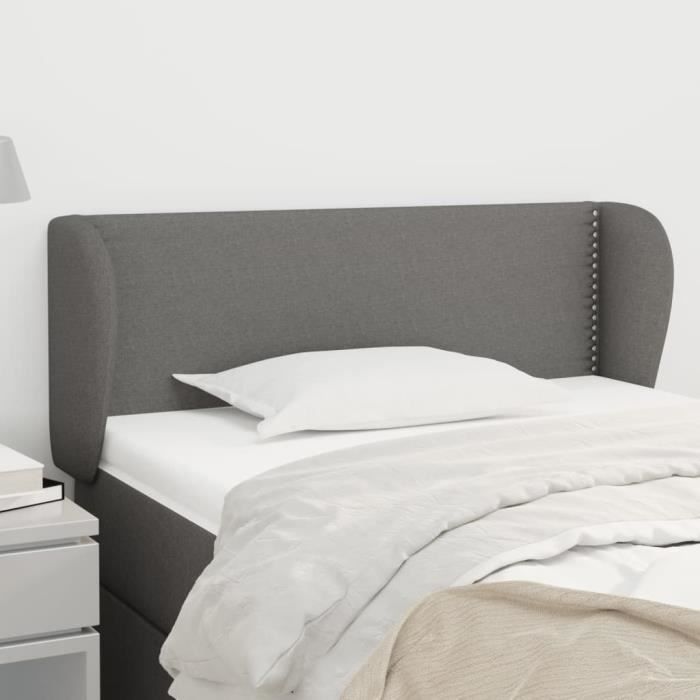 VidaXL Headboard with Ears Dark Grey 103x23x78-88 Cm Fabric3116995