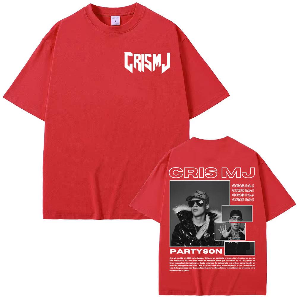 Tricouri Merch Rapper Cris Mj Tour 2025 pentru Bărbați Femei Harajuku Gotic Retro Tricouri Calitate Înaltă Tricou 100% Bumbac Streetwear