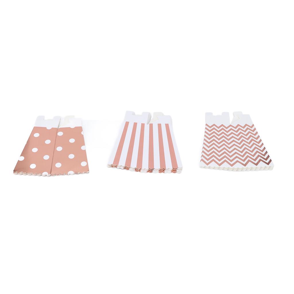 36PCS Popcorn Boxes Paper Large Capacity Top Opening Lightweight Portable Popcorn CupsRose Gold
