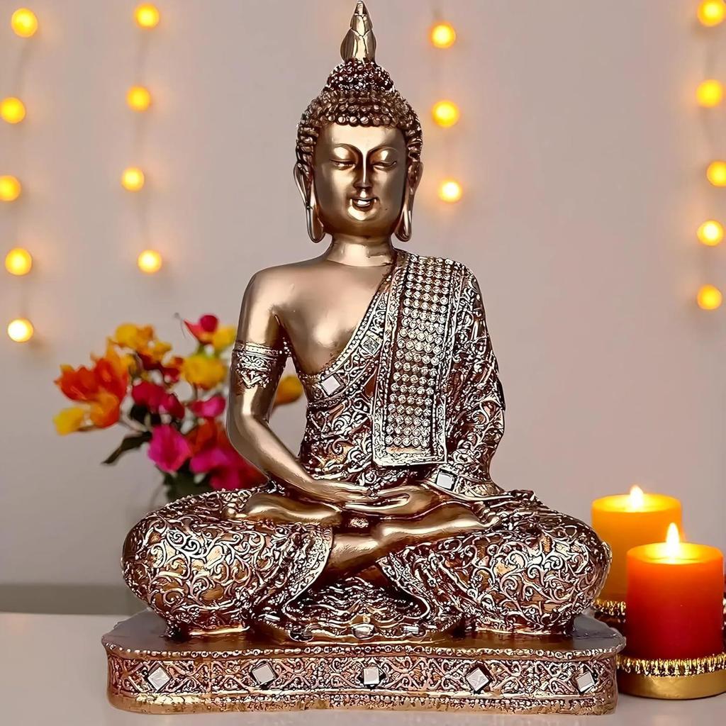 Meditating Sitting Buddha Statue showpiece Idol Home Decor Items for Living Room and Gifts