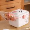 Dust-proof Cartoon Medicine Box Large Capacity Pill Container Double-layer Medicine Box  Office