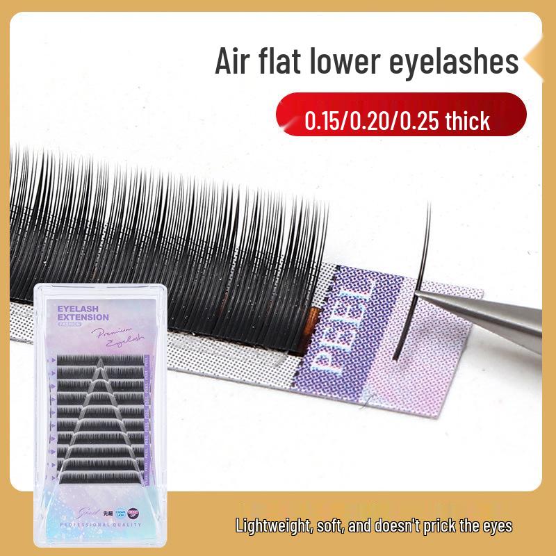 

Single Flat Lash: Super Soft, Double-Tip Natural Lower Lash Extensions 0.20 J Curl