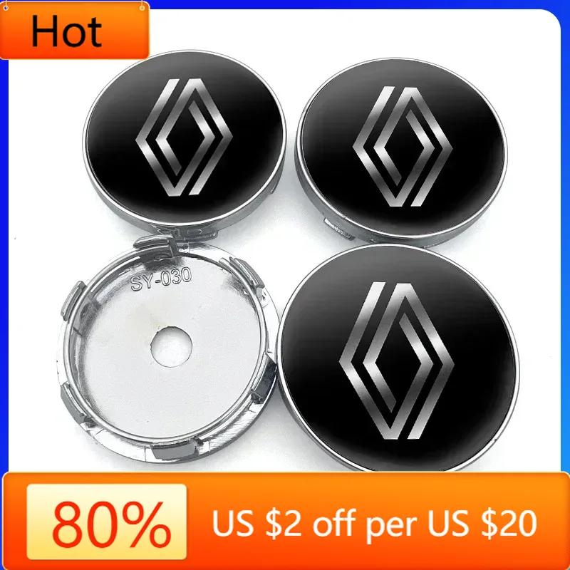 2026 Hot For Renault Interior Stickers 4Pcs 60mm For Renault Clio Laguna 2 Megane 2 3 Duster Logan Captur Car Wheel Center Hub C RR1