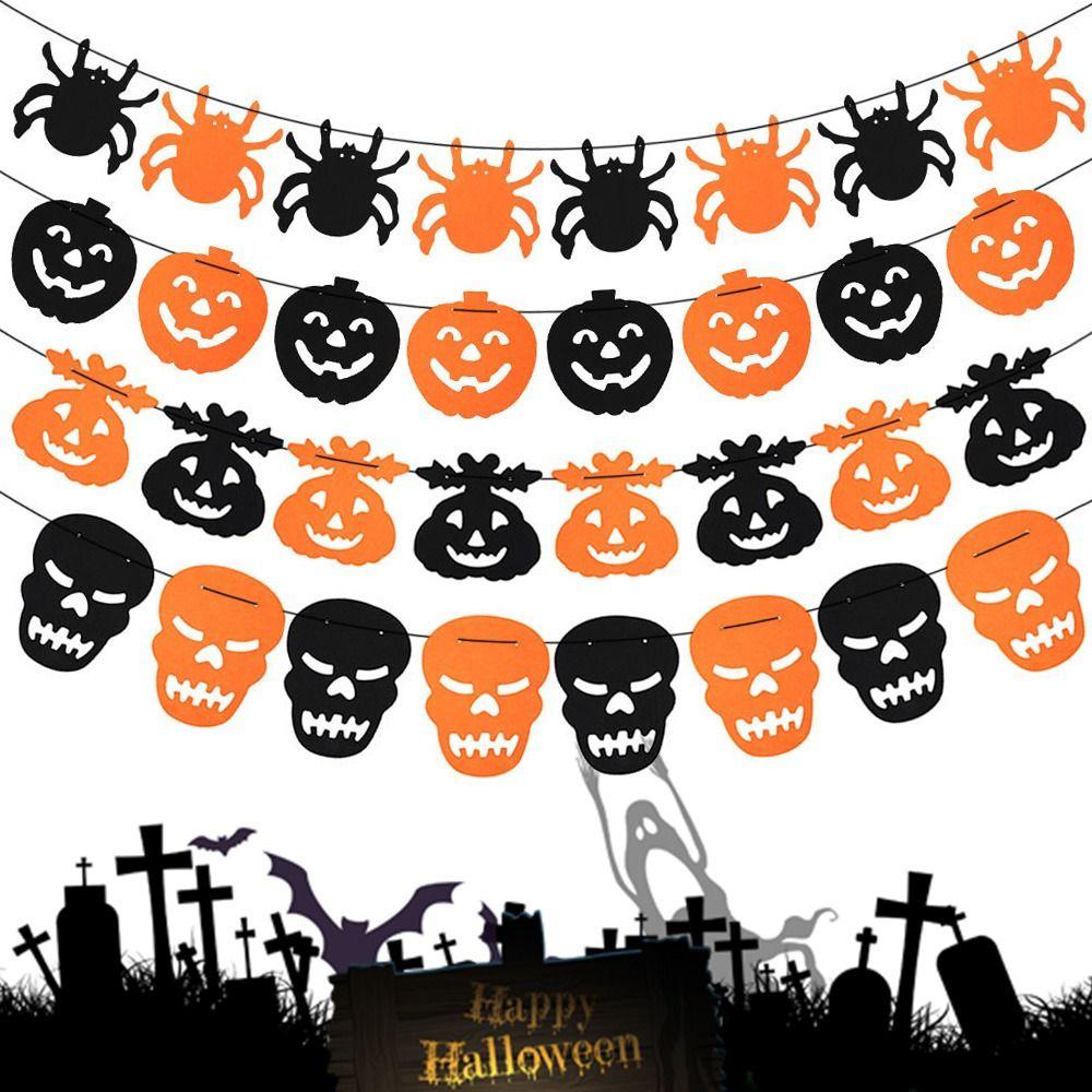 Ghost Ghost Paper Banner Pumpkin Pumpkin Skull Pendant Halloween Paper Latte Art Scene Layout