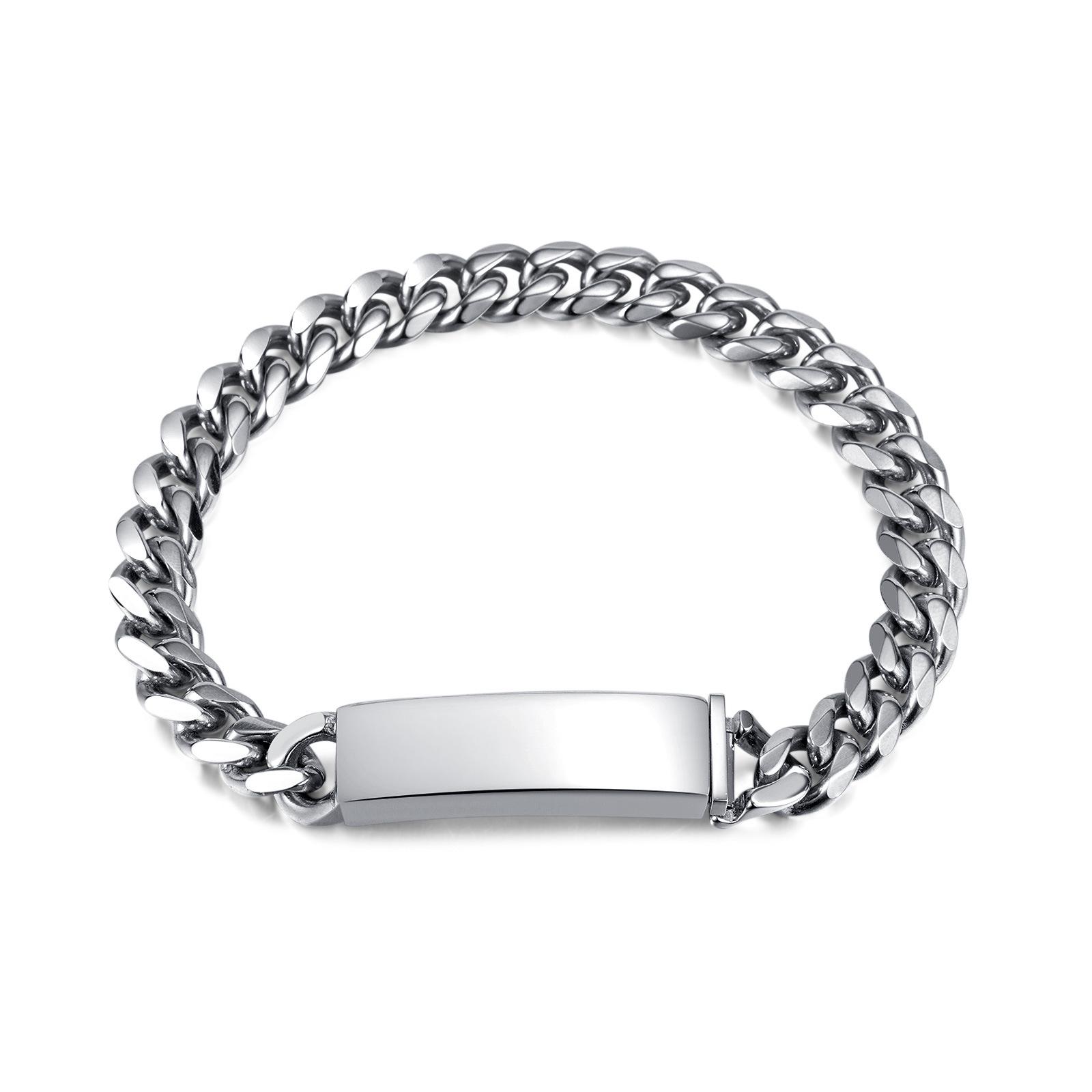 

Минималистичный браслет из титановой стали с изогнутой пластиной - Японская и корейская мода 1402-Female