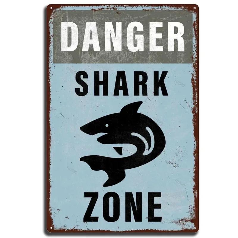 Vintage Danger Warning Metal Tin Signs  Dont Enter Wall Posters Plaque  Iron Painting Decoration for Garage Garden Cafe Club Bar