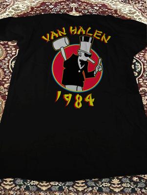 NUOVO!!!Van Halen 1984 World Tour Maglietta Nera da Concerto da Uomo