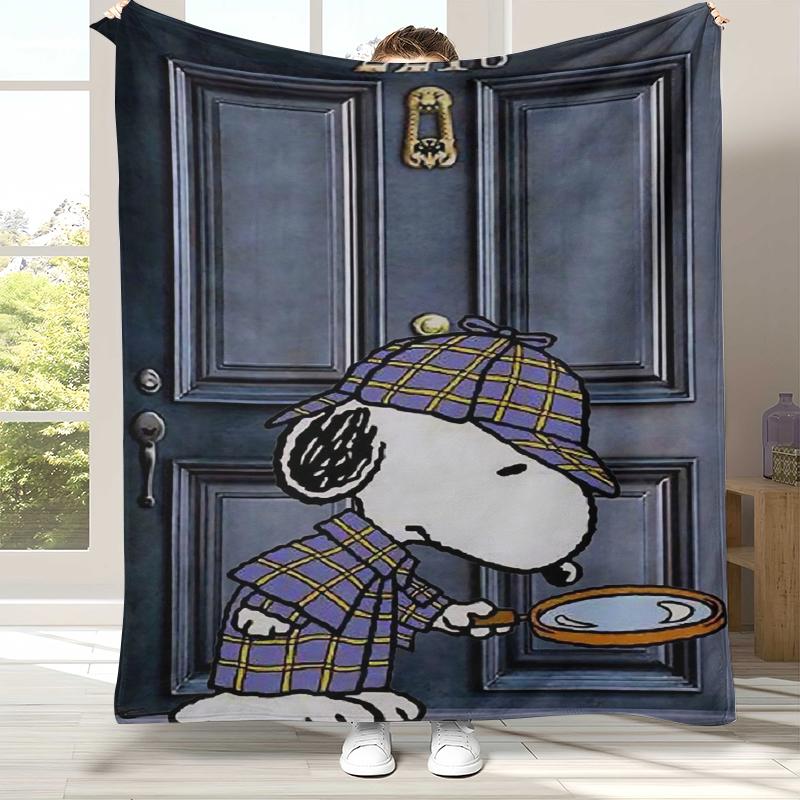 Süßer Snoopy Hunde Cartoon Flanelldecke, Ultra Weiche Warme Plüschdecke für Zuhause Schlafzimmer Bett Sofa Abdeckung Camping Picknick Geschenk