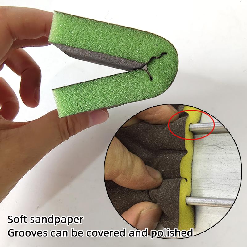 50 Pcs Sia Sponge Sand Block Double-sided Sponge Sandpaper Metal Rust Removal Model Furniture Car Paint Finish Polishing