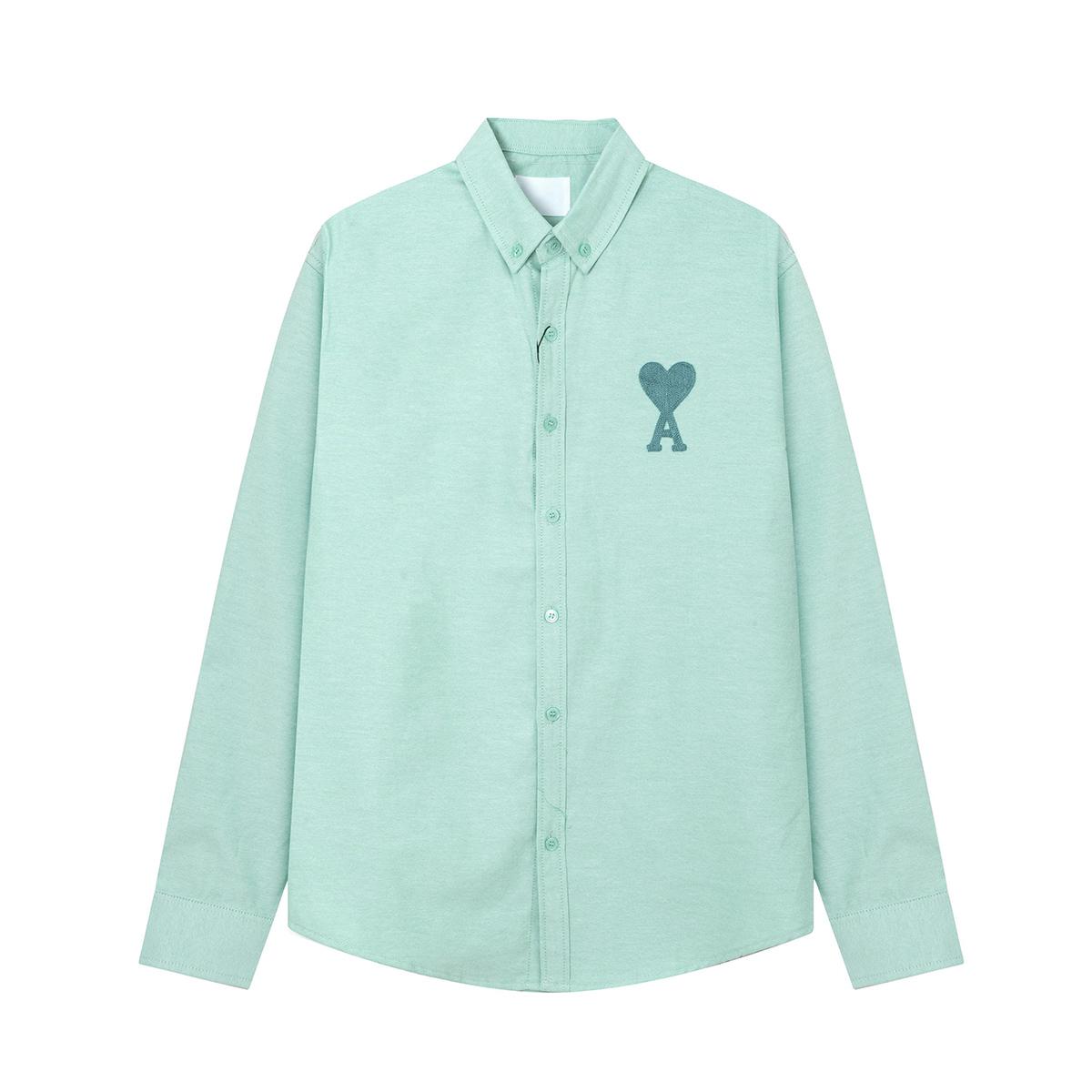 

Breathable Cotton Pastel Oxford Shirt with Heart A Embroidery S