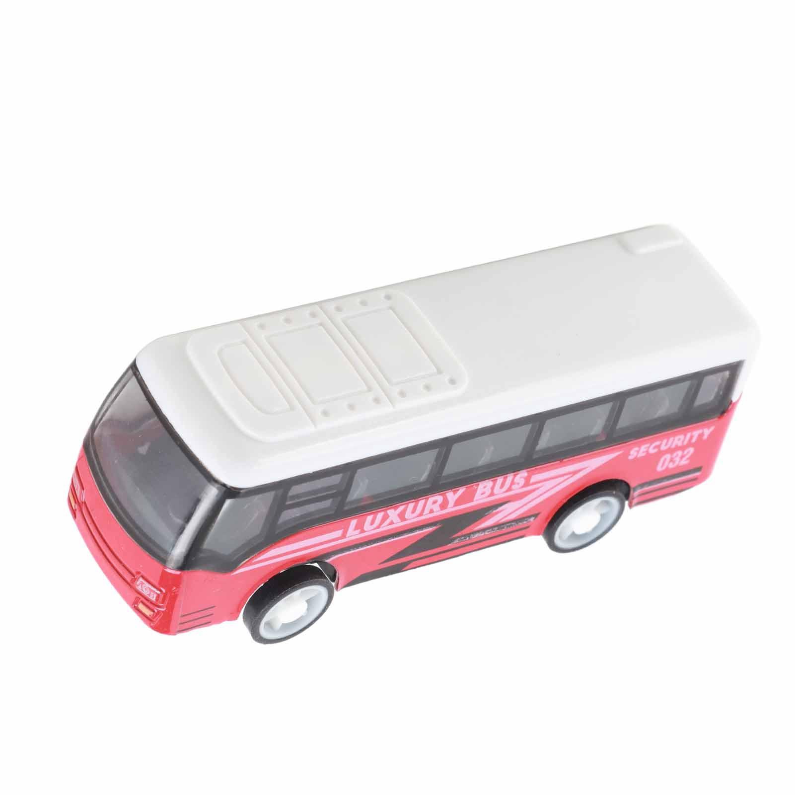 Bus Model Alloy Bus Statue Parent Child Interaction Bus Sculpture Lifelike Exquisite Collectible Vehicle Model for Boys Girls