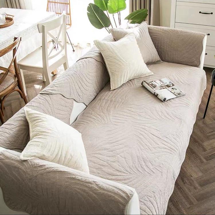 

Y Simple Pure Cotton Washed Sofa Cushion Fabric Seat Cushion Non-Slip Full Cover Sofa Towel Sofa Cover Direct Sales 70*70cm