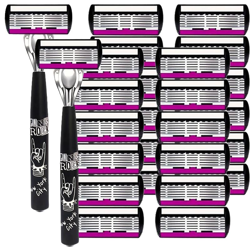 Durable And Safe High Quality Men Safety Razor 6-Layer Germany Stainless Steel Shaving Blades Manual Shaver Replacing Cutter Head