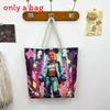 Women Print Handbag Large Oxford Canvas Casual Shoulder Bag For Daily Use