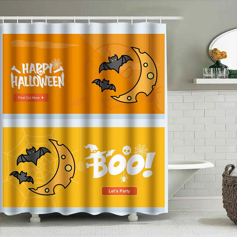 

Tuniu Halloween Bat Shower Curtain Spooky Cute Decorations For Bathroom Kids Girls Room Decor W60H190(CM)-1 Pcs