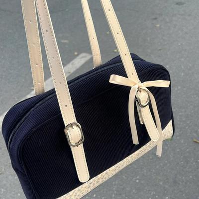 2025 Fashion Ins Wind Small Floral Retro Splicing Large-capacity Handbag Versatile Commuter Shoulder Tote Bag