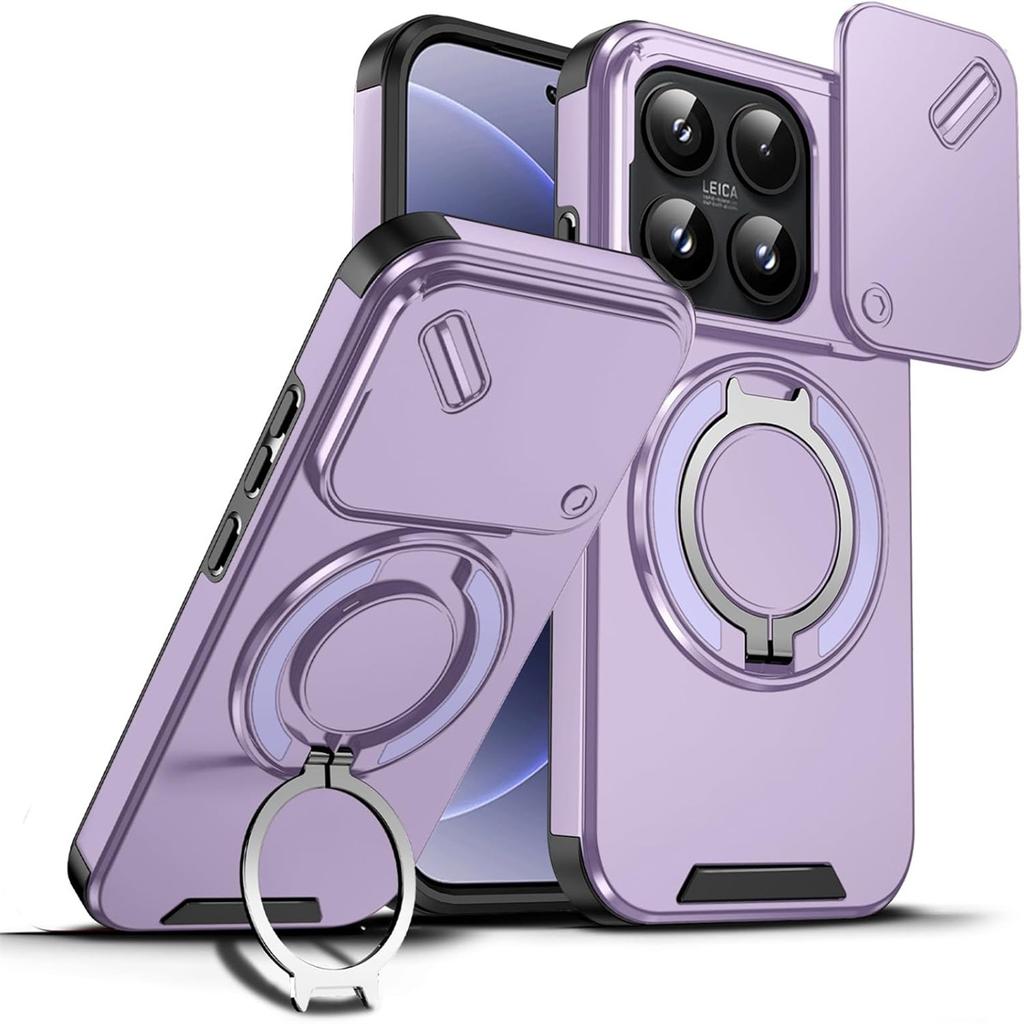 15T Custodia Resistente Copri Obiettivo Fotocamera Scorrevole Copertura con Supporto Rotante Per Xiaomi Mi 14T Pro 17 Robusto Antiurto Cover per Telefono Funda