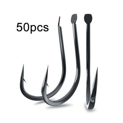 50PCS Small Fishing Hooks Freshwater Carbon Stainless Steel Size 1 - 13 Barbed Carp Hooks Fishing