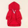 1pc Cozy Red Polyester Hoodie for Cats and Dogs - All-Season Casual Pet Sweatshirt with Drawstrings, Indoor/Outdoor Comfort