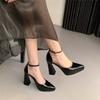 Women Heels Sandals Patent Leather Super High Heels D'Orsay Shoes Ladies Party Pumps