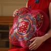 Chinese Red Embroidery Throw Pillow Chinese Traditional Wedding Room Decorative Pillow Engaged Bedding Layout Decor Cushion