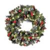 Christmas Lighting Wreath with Light Snow Pinecone Wreath Ornament Multifunction Christmas Advent Wreath for Home Decor