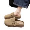 Retro thick-soled versatile bag head half slippers women's spring new fashionable soft-soled comfortable non-slip slippers