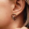 Modische Zweifarbige Unregelmäßige Linienohrringe 18K Goldfarben Beschichteter Edelstahl Umwickelte Hohlohrringe Damenschmuck Geschenke