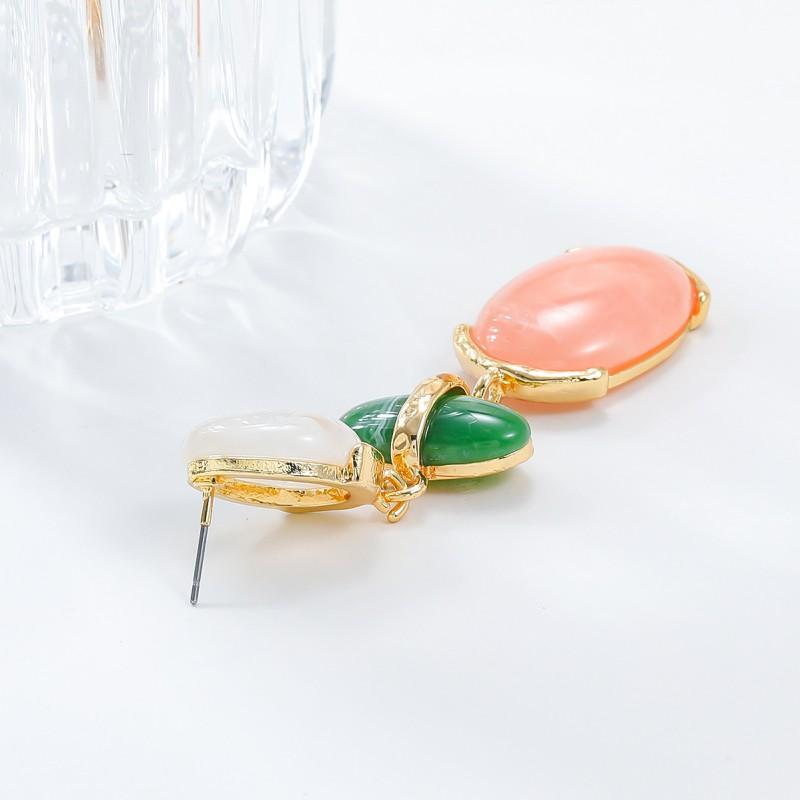 Boho Chic Layered Geometric Earrings Women In Muted Pastel Tones Alloy Dangle Earring