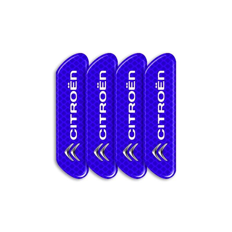 4PCS/set Car Reflective Safety Strip Sticker Styling For Citroen C1 C3 C4 C5 C6 2CV VTS Picasso Cross Cactus RD3 C4L DS3 DS4 DS5