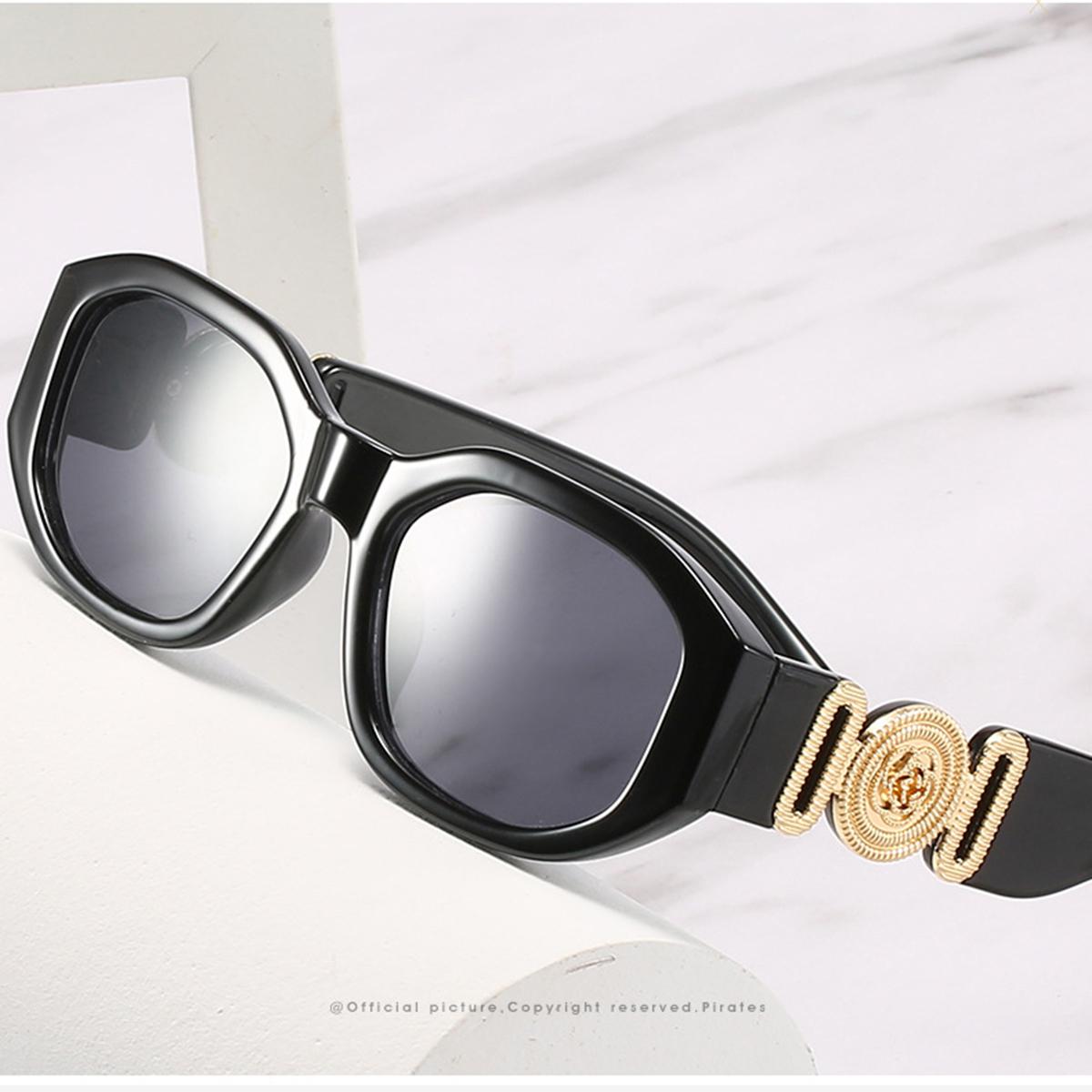 Dote Women's New Small Box Sunglasses Trendy Polygonal Glasses With Personalized Patterns For European American Style