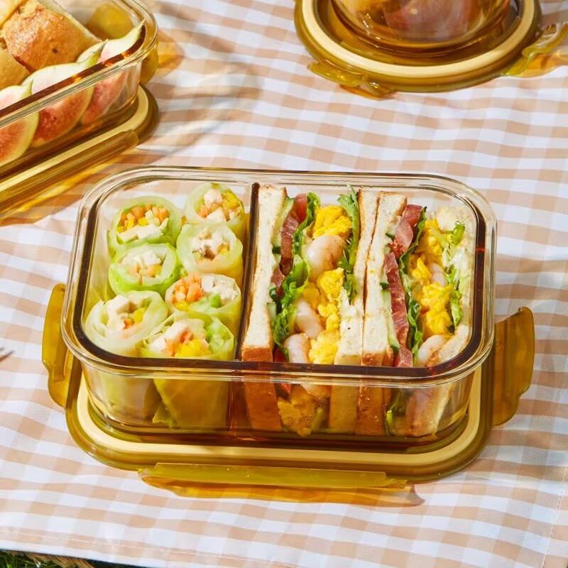 VISIONS Corning Amber Glass Food Storage Container Set, 3-Piece