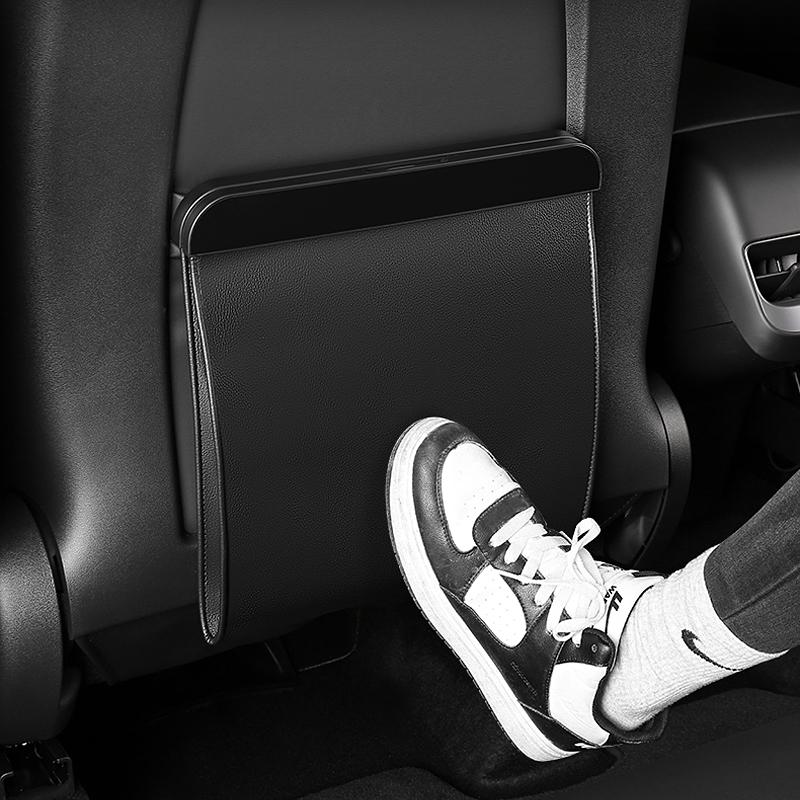 For Tesla Model 3 Y 2017 2018    2022 2023 PU Leather Car Garbage Trash Bag Seat Back Hanging Storage Cover