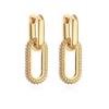 Manchette d'oreille tendance double anneau ovale avec cristaux complets Boucles d'oreilles mode uniques pour femmes