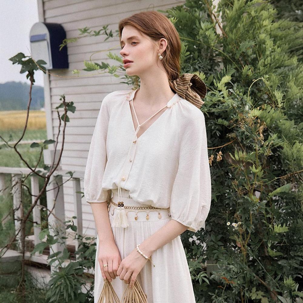 Wednesday Delight Wd_Vacation Lantern Sleeve Dress
