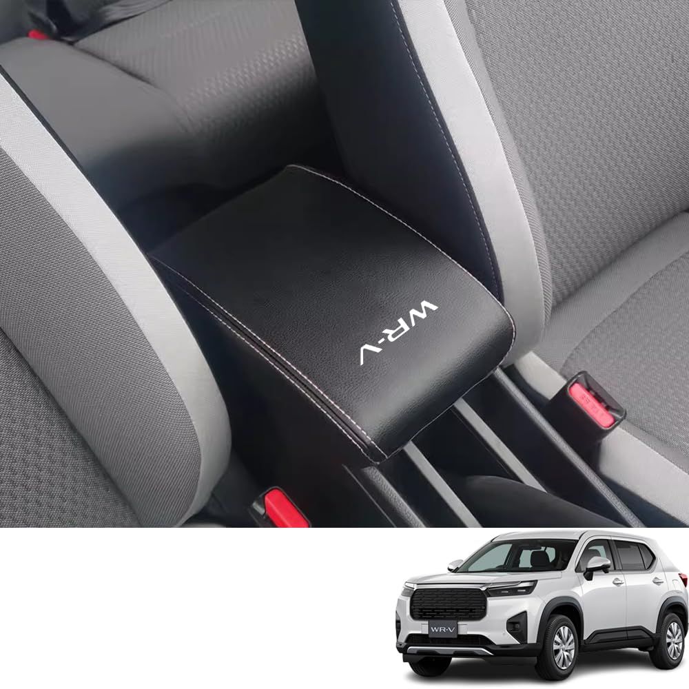 

Bmolpt Armrest Cover for Honda WRV DG Series 2024 Console Box Interior Custom Stain and Scratch Custom Easy Installation Leather with Gray WR-V (March