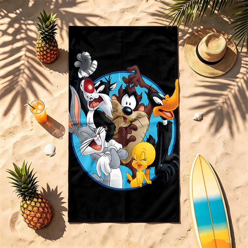 Looney Tunes (5) Téma Ručník na pláž Odolný vůči písku Měkký a pohodlný Vhodný k bazénu Kempování Jóga a Potápění Cestovní