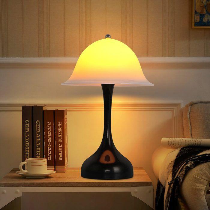 Lampe de table LED Nettlife, veilleuse sans fil, 3 couleurs, intensité réglable, commande tactile, noire