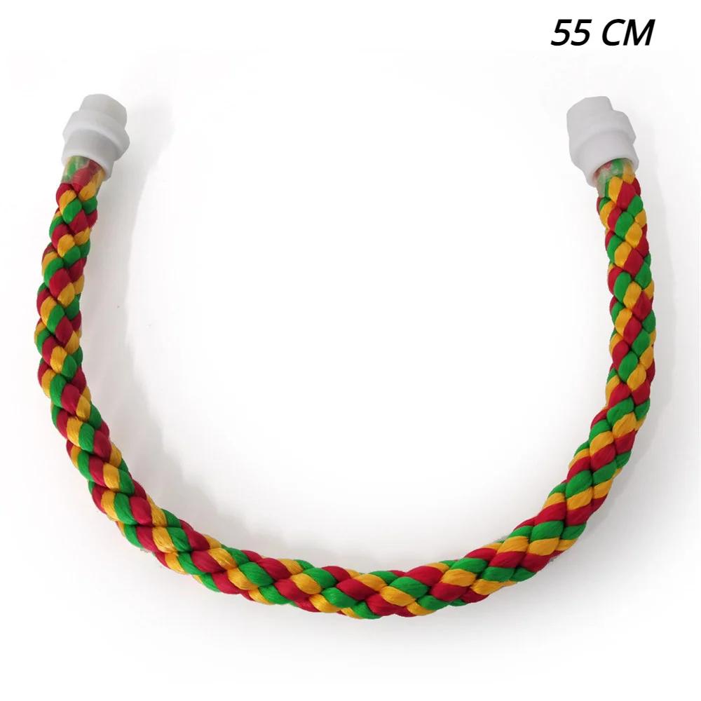 30/55/80/105cm Rope Hanging Toys for Birds Bend At Will Colorful Parrot Toys Rope Hanging Ladder Swing Braided Bird Accessories
