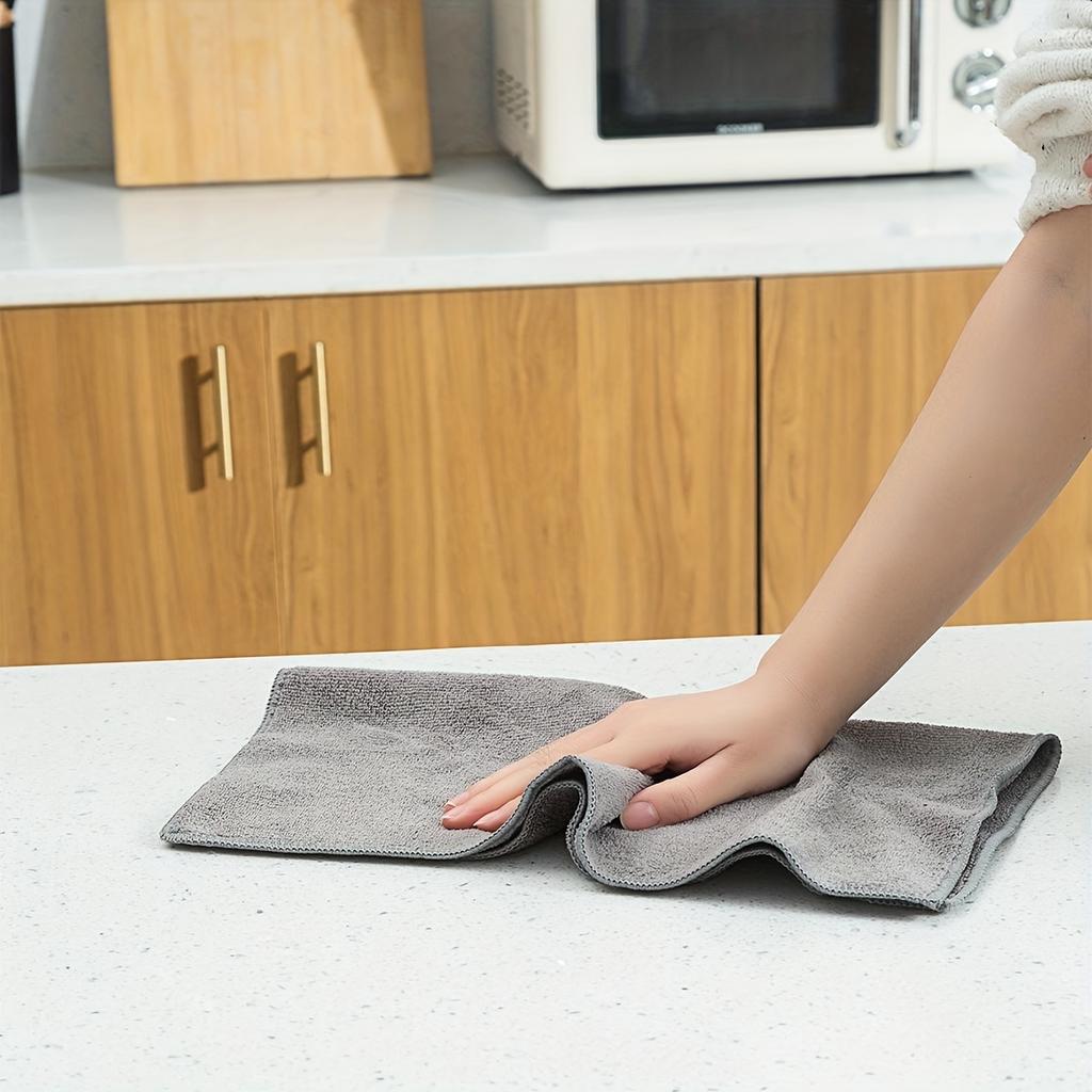 5pcs Microfiber Cleaning Cloths, Multipurpose, Super Absorbent, Non-Electric, Reusable Dish Towels for Kitchen, Bathroom, Kitchen Towels