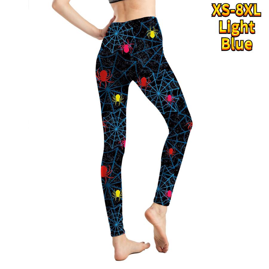 Pantaloni de yoga elastici cu imprimeuri de vrăjitoare albastre pentru femei, fitness, alergare, sală, sport, pantaloni activi