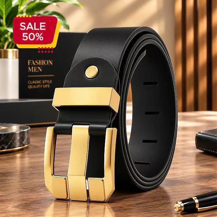Men's Rotating Buckle Casual Belt - Versatile & Fashionable Korean Style