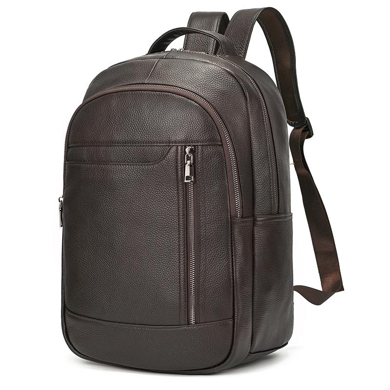 

High Quality Men s Leather Backpack Bag For Men Male Travel Bag School Bag For Man Black Men s Bagpack 15.6 Inch Laptop Bag кофейный
