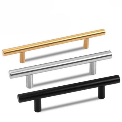 Rundrohrgriff aus gebürstetem Edelstahl für Schränke und Garderoben