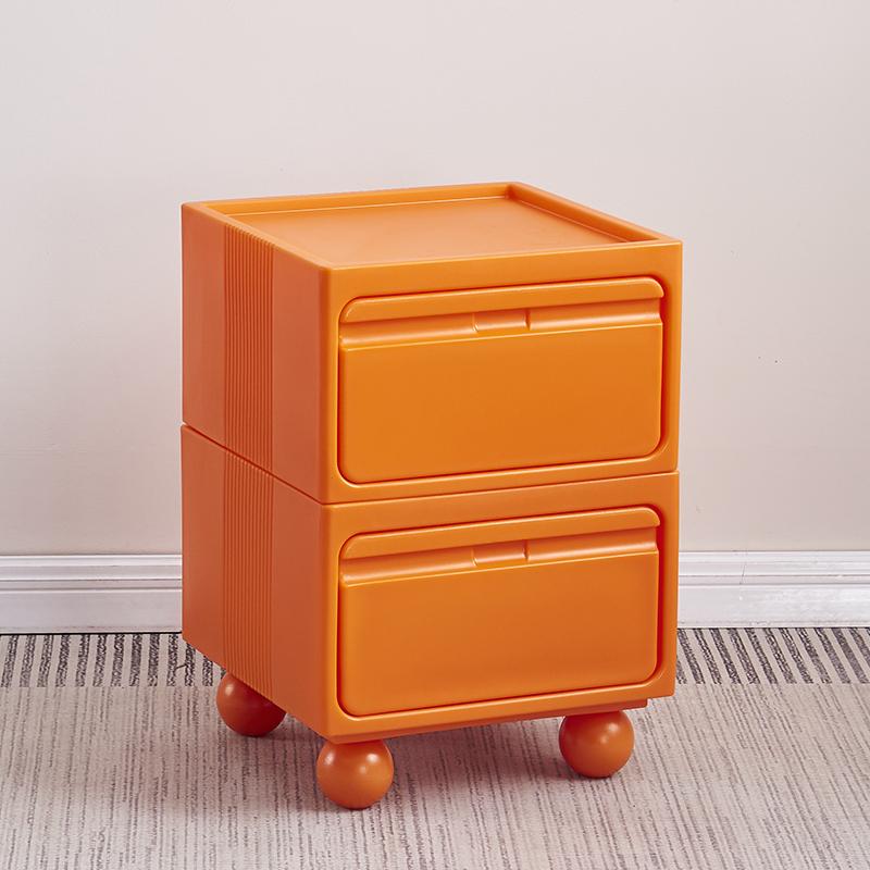 Multi-Layer Plastic Drawer Cabinet Bedside Storage Organizer for Children's Room And Bedrooms Compact Storage Unit for Small Spa